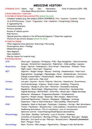 History Taking Sheet Compilations of Aesthetic Clerking Sheet PDF Digital & Printable Clerking Sheet for Medical Students 5 in 1
